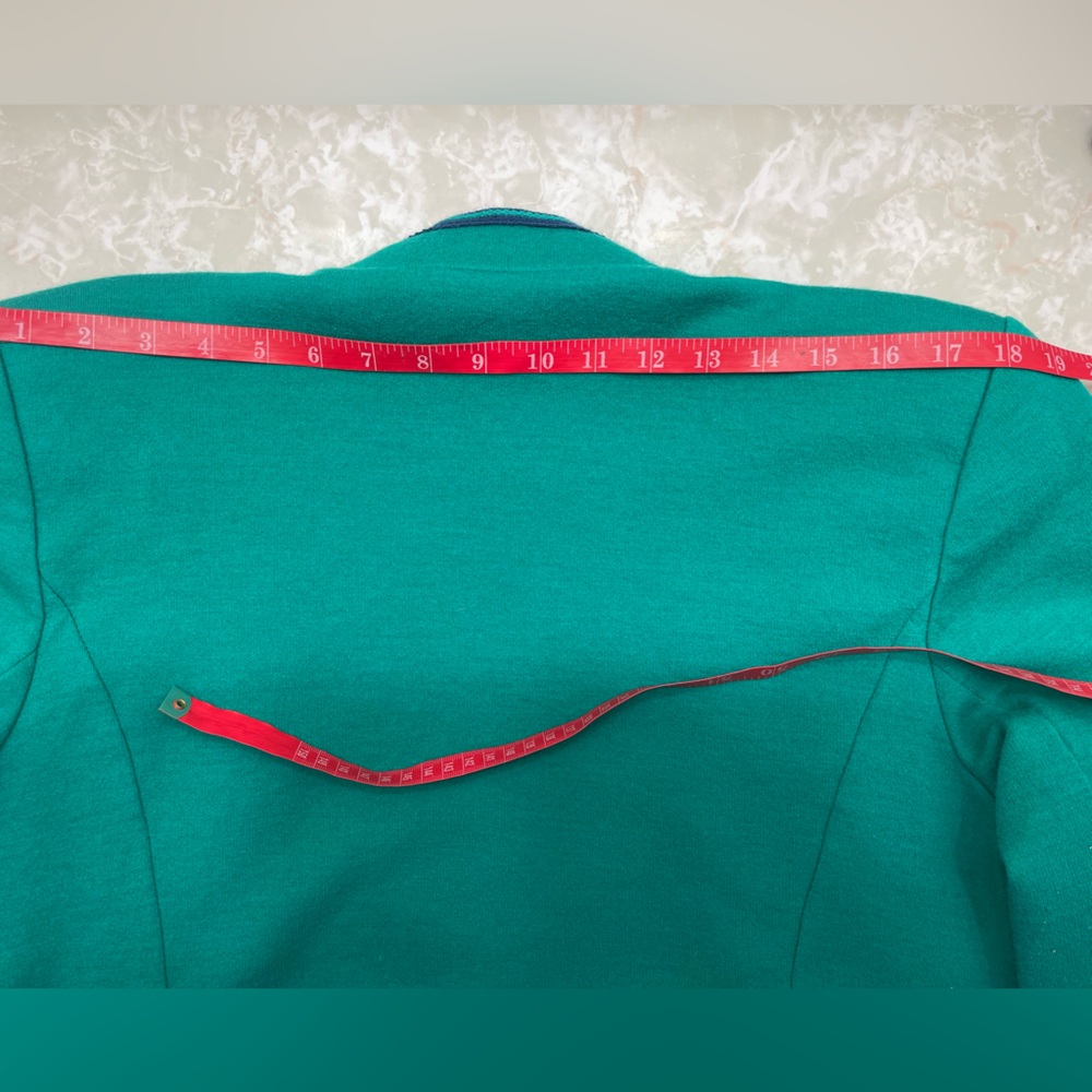Bleyle Women’s Teal Green with Blue trim Blazer &Pants Vintage Wool Sz 14 Petite - Picture 16 of 16